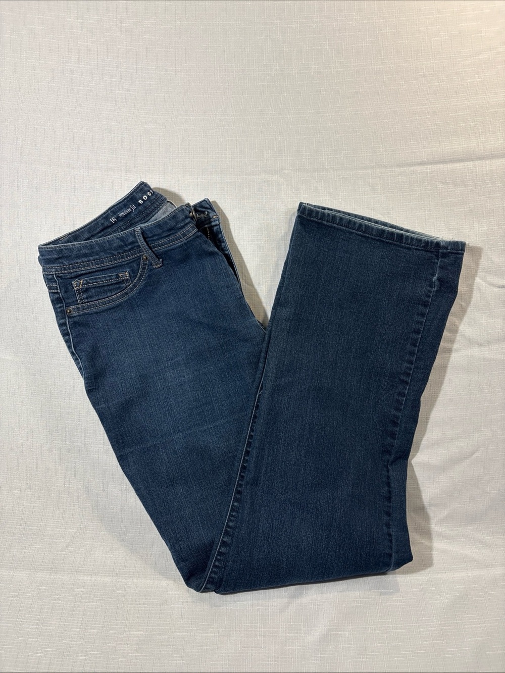 W62 Signature Fit Bootcut Jeans Womens 16 Blue Medium Wash  Denim 36x30 Distress